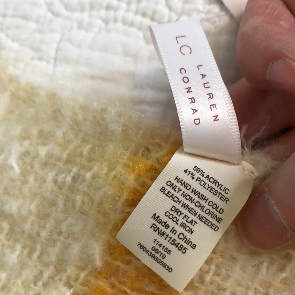 Lauren Conrad Color Seafoam/ Orange/ Cream Scarf & Hat OS